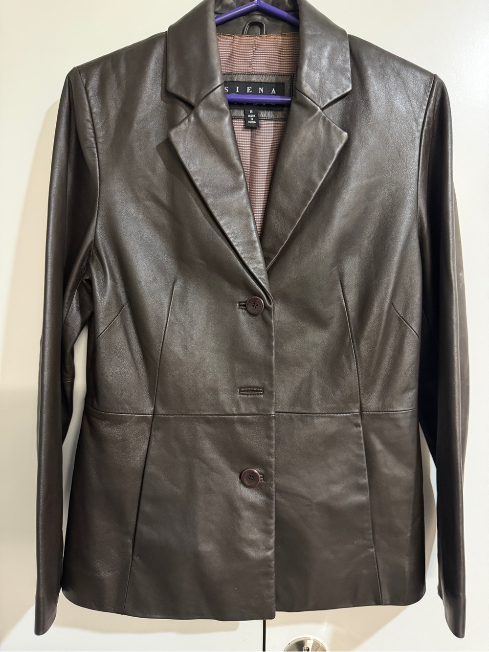 Siena Studio Dark Brown Leather Blazer Jacket